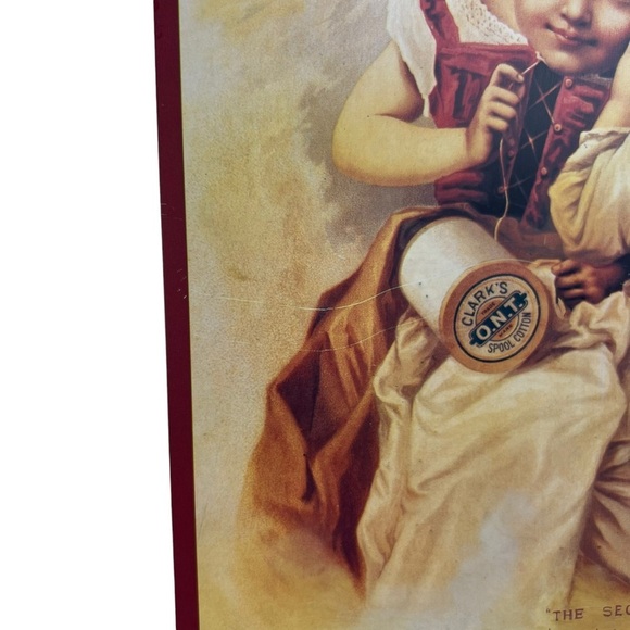 Clark’s O.N.T. Spool Cotton Rectangle Tin Sign 13x9 Replica - Picture 2 of 6